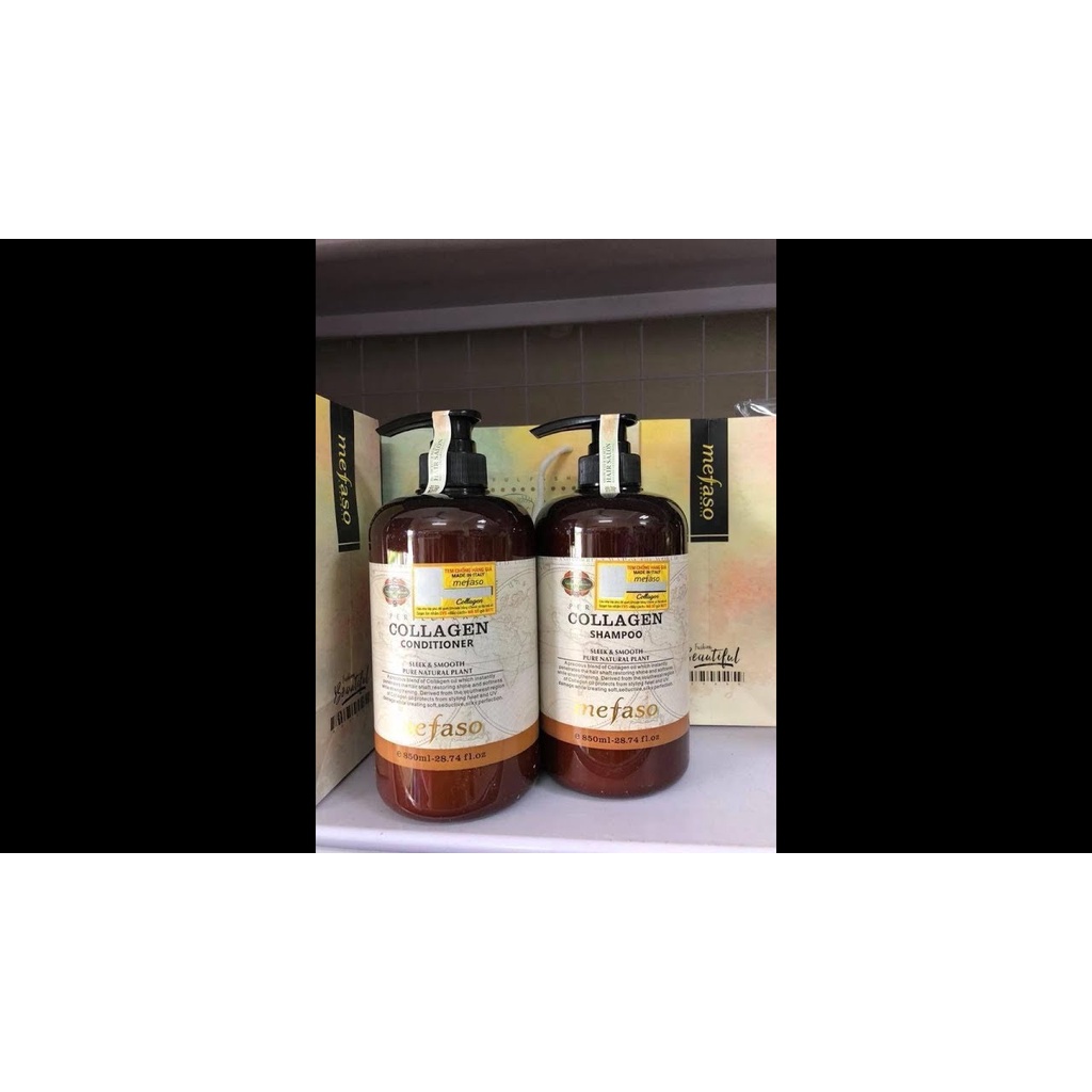 Cặp Bộ Dầu Gội Xả Collagen Mefaso 850ml (2 chai)