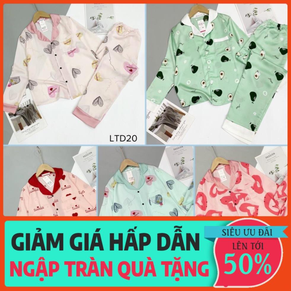 Bộ Pijama Lụa Mango Dài Tay Thu Đông - Bộ Mặc Nhà Lụa Cao Cấp Mềm Mát Thoái Mái Chuẩn Size