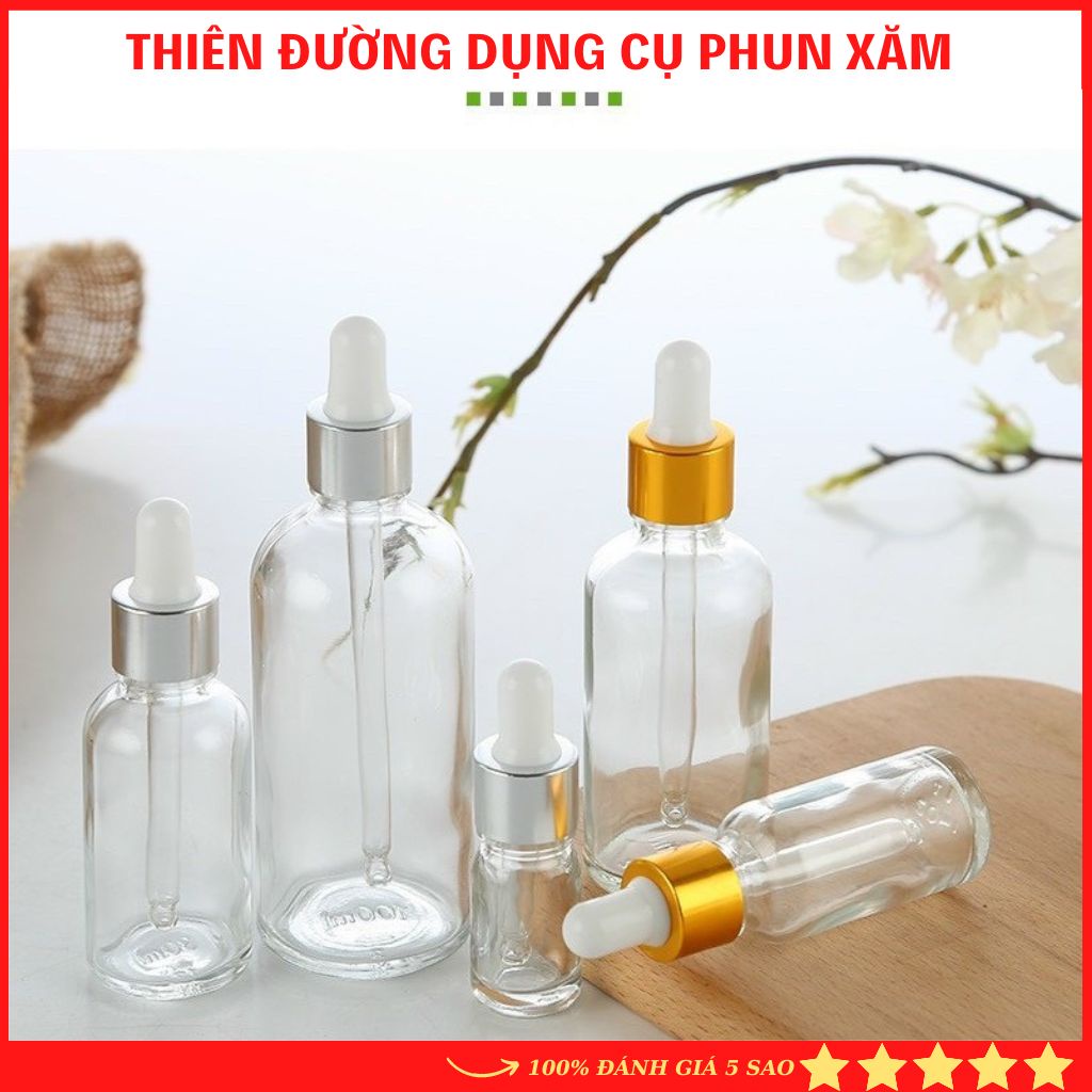 Chai chiết serum thủy tinh, nhựa nhiều size chiết tinh dầu chuyên dụng DCPX