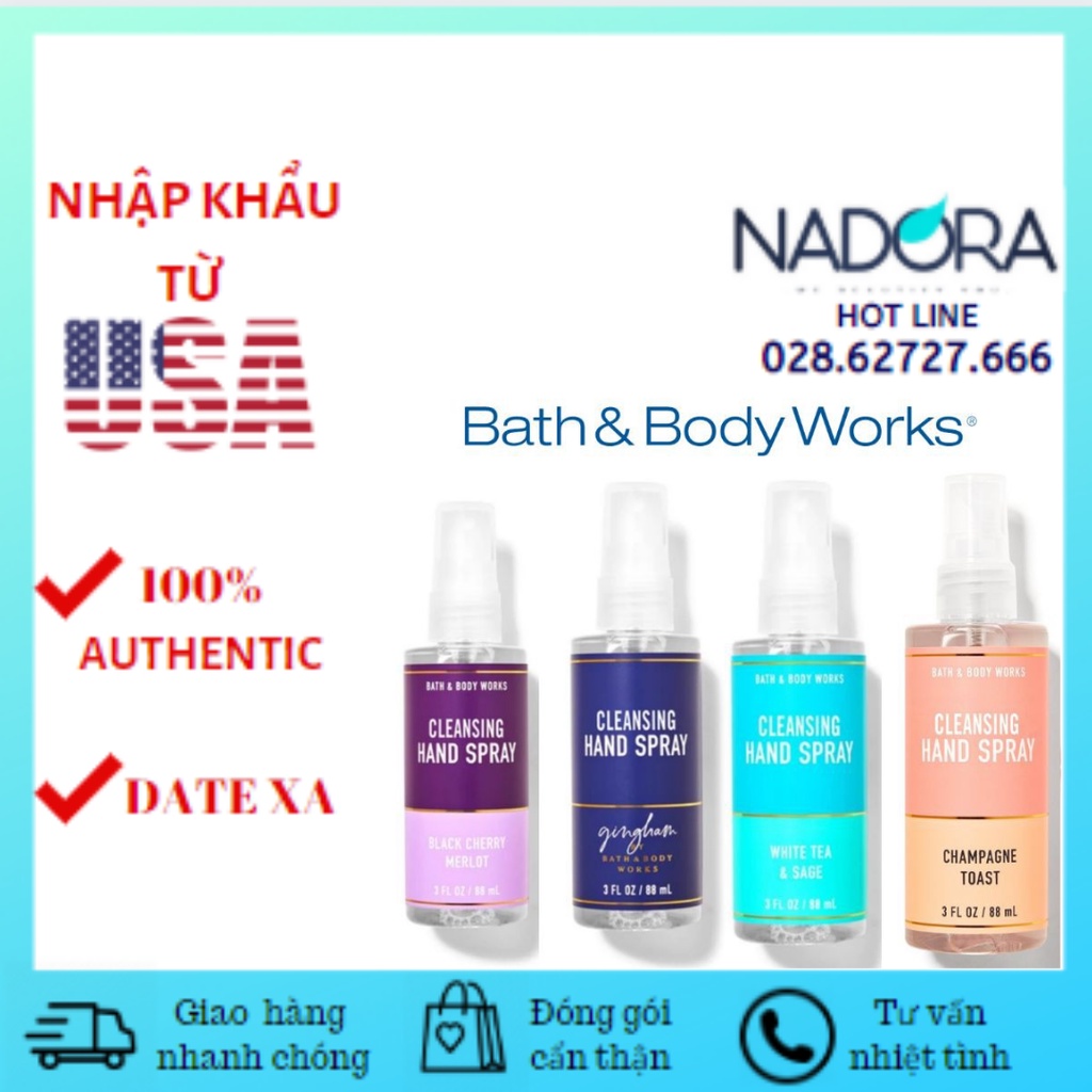 Xịt Rửa Tay Khô Bath And Body Works Hand Spray