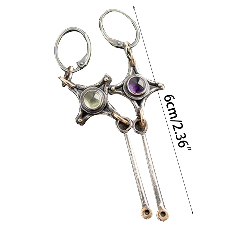 1 Đôi Khuyên Tai Kim Loại Dáng Dài Thời Trang Cho Nữ