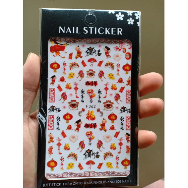 Sticker nail tết các mẫu