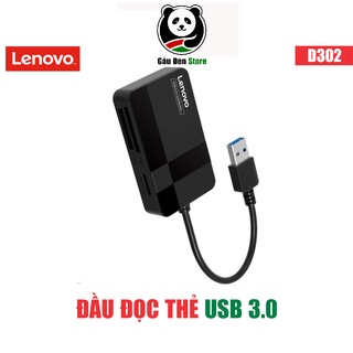 Đầu đọc thẻ USB 3.0 Lenovo D302 4 trong 1 (TF, SD, CF, MS) - Hàng Chính Hãng