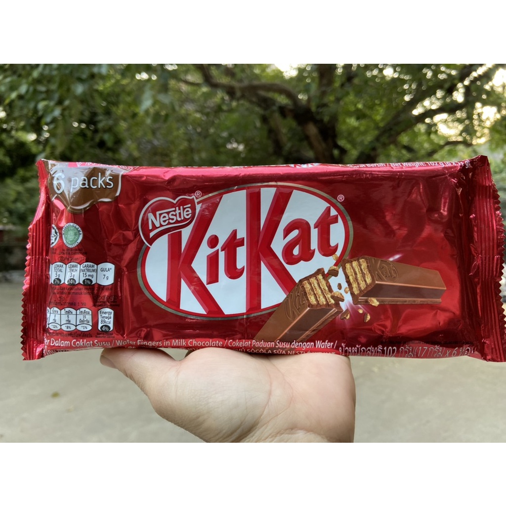 BÁNH XỐP PHỦ SOCOLA SỮA NESTLE KIT KAT 102G - 6 thanh