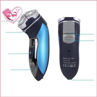 Máy kemei km-7390 cạo râu 3 lưỡi tròn chống nước cao cấp