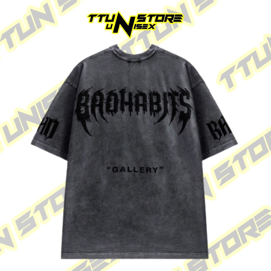 Áo Thun BAD HABITS LABEL Wash Unisex, Tee Phông Tay Lỡ Local Brand Bad Habit Bóng Tối Full Tag Nam Nữ TTUN STORE