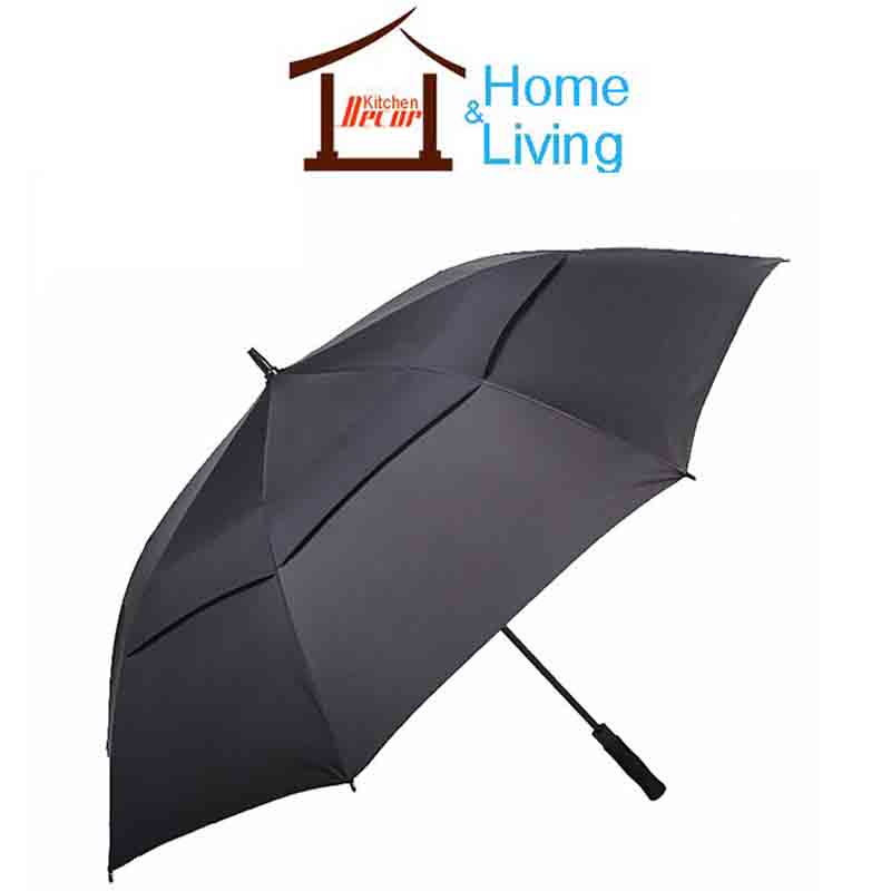 Ô Golf 2 tầng tự động 1 chiều chống lật Kalila, Dù cán thẳng đi mưa nắng chất liệu vải dù cao cấp chống tia UV