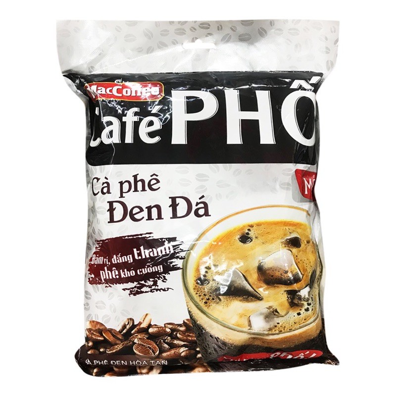 Bịch 30 gói Cà phê đen/ sữa đá Maccoffee Cafe Phố (túi 35 gói x 16g)