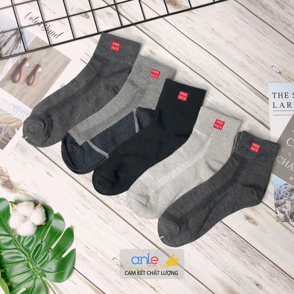 Combo 5 Đôi Tất Nam CỔ CAO Vớ Nam Cotton Co Dãn Thấm Hút Mồ Hôi Khử Mùi Xuất Khẩu  Anle Store