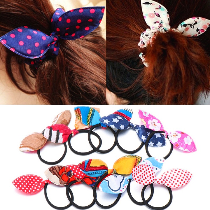 Set 5 thun cột tóc cho bé phong cách Hàn Quốc BBShine, Combo 5 dây cột tóc cho bé tai thỏ nhiều màu sắc đáng yêu – P147