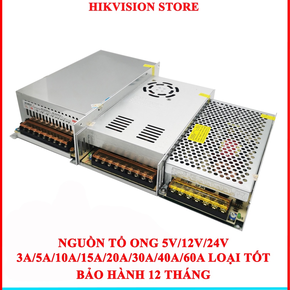 Nguồn tổ ong, nguồn tổng 12V/5V/24V - 5A/10A/15A/20A30A/40A nguồn tổng dùng cho camera,đèn led,motor, máy bơm...