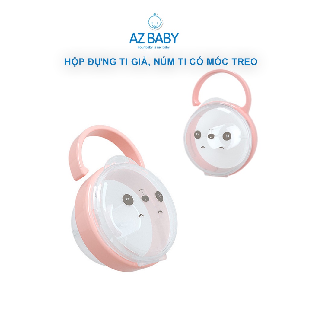 Hộp đựng ti giả núm ti cho bé trong suốt có móc treo AZ Baby