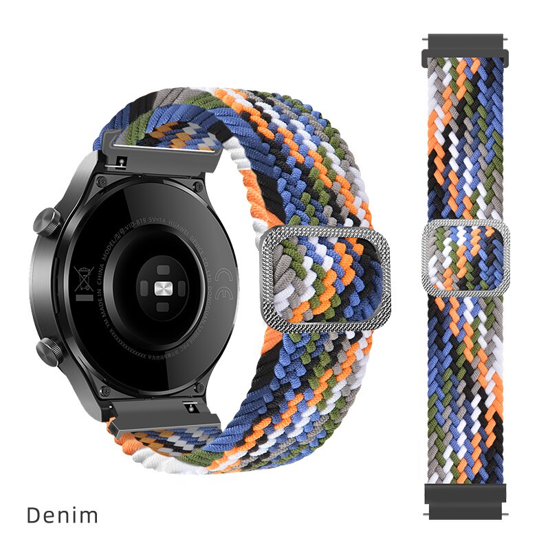 Dây đeo đồng hồ bằng Nylon đàn hồi 20mm 22mm cho Garmin Vivomove 3 Luxe HR Fenix Chronos Vivoactive 4 3