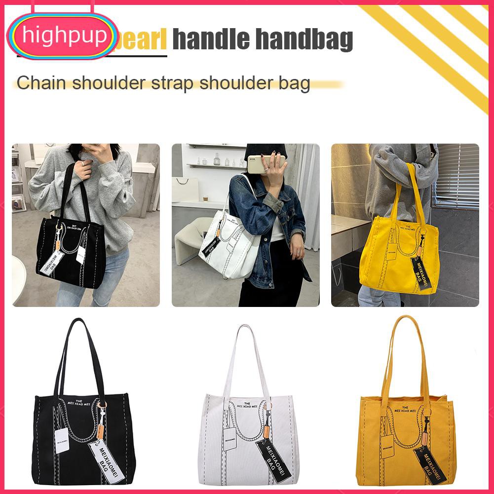 Túi Tote đeo vai cỡ lớn bằng canvas thời trang cho nữ