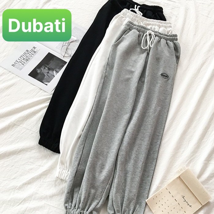 QUẦN JOGGER SPUN ỐNG RỘNG NAM NỮ CÓ BO 3 MÀU PHONG CÁCH HÀN QUỐC- DUBATI FASHION