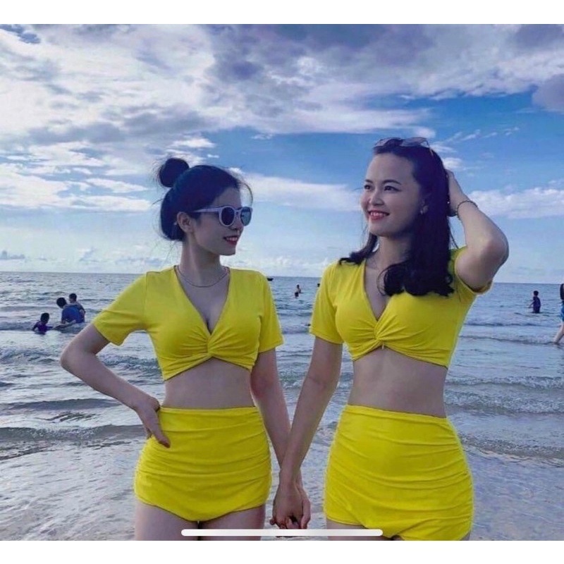Đồ bơi đi biển hai mảnh xoắn ngực nhiều màu bikini HM-005 | BigBuy360 - bigbuy360.vn