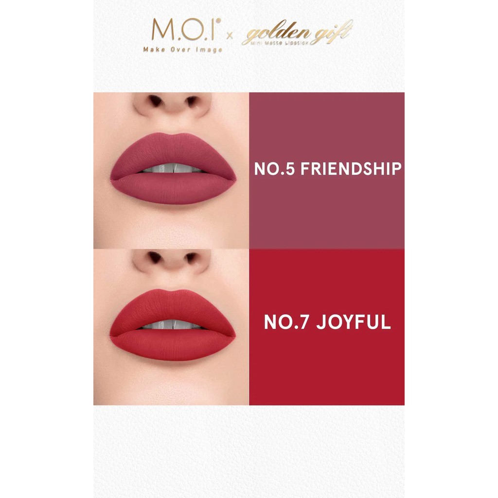 Son Thỏi Lì - Set 5 Son Thỏi Mini GOLDEN GIFT Son Hồ Ngọc Hà MOI | BigBuy360 - bigbuy360.vn