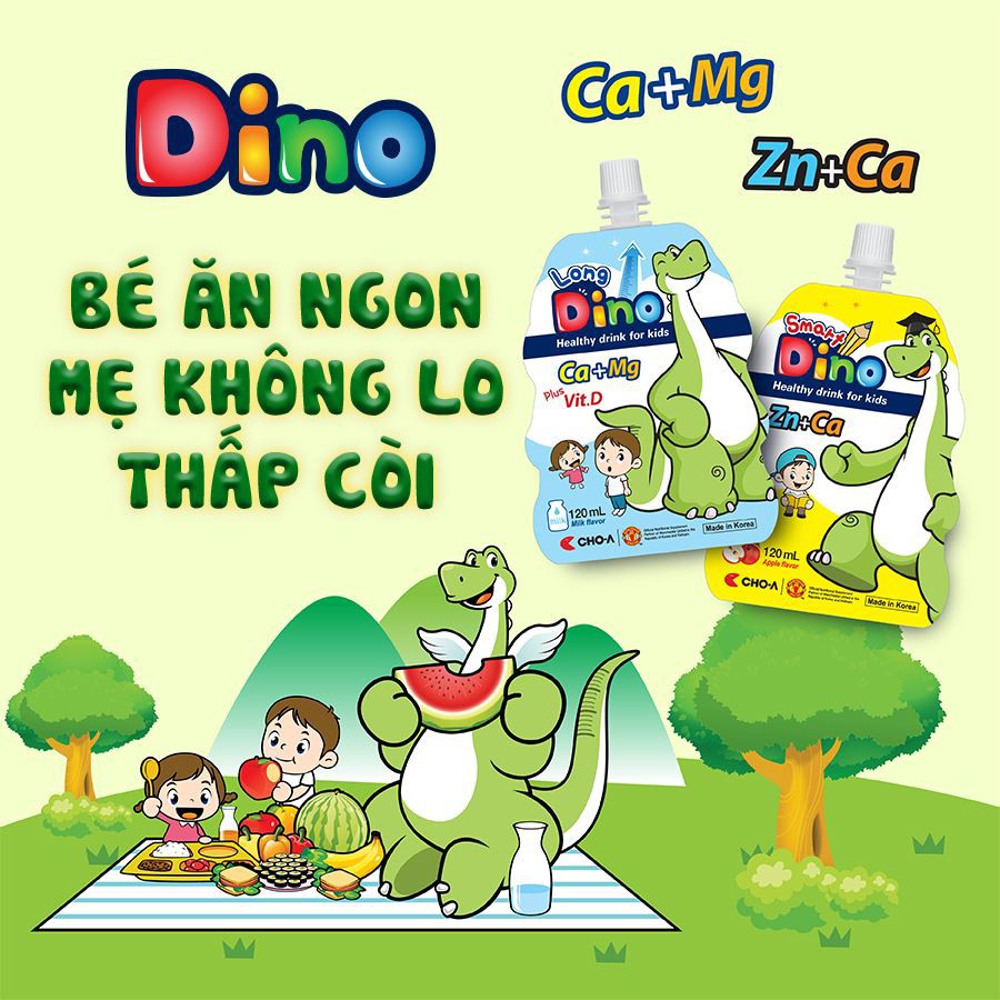 Hộp 10 túi nước uống dinh dưỡng Smart Dino/Long Dino/Strong Dino 120ml