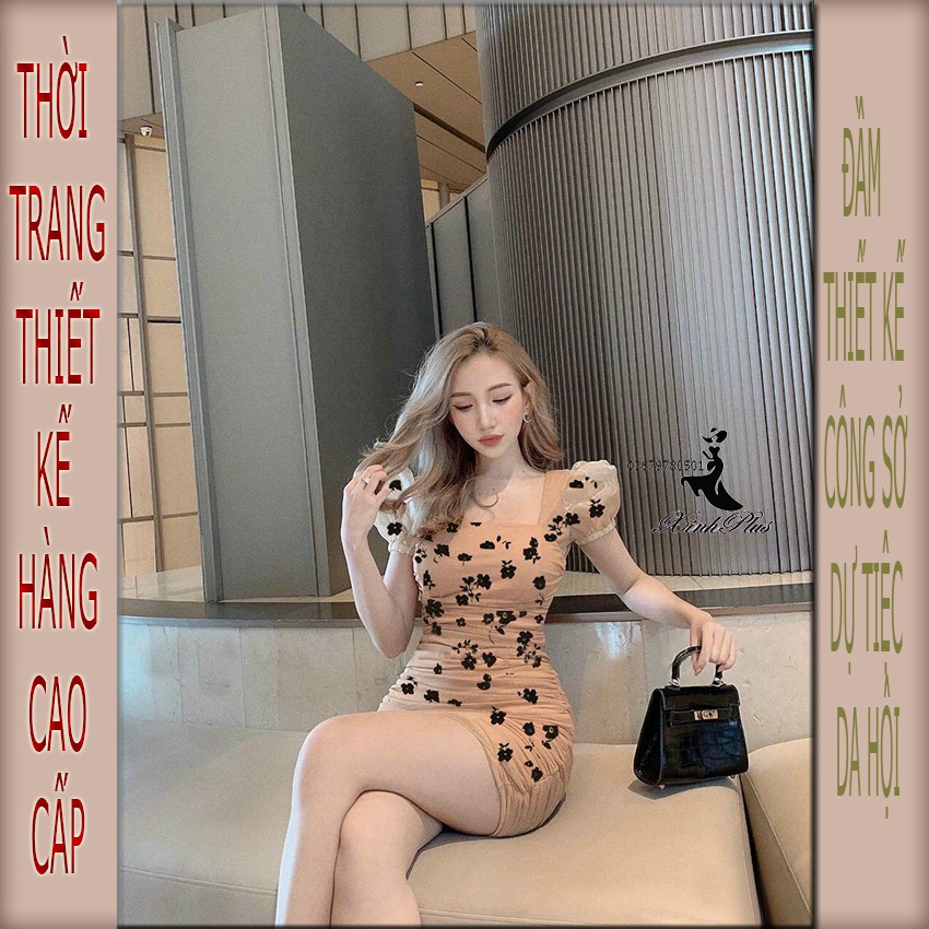 [Freeship 50K] Mẫu hottrend -đầm ôm body, váy ôm body lưới ép nhung thời trang thiết kế | BigBuy360 - bigbuy360.vn