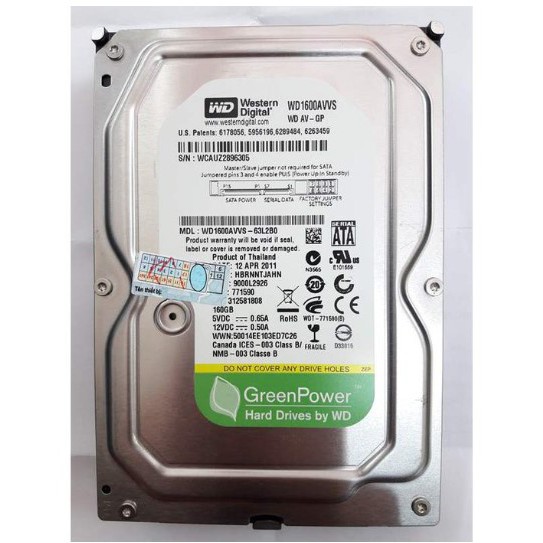 Ổ cứng MÁY TÍNH Western Digital Caviar Green Sata 160GB