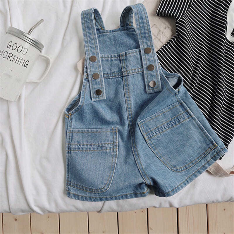 Quần Yếm Ngắn Chất Liệu Denim Thời Trang Mới Cho Bé