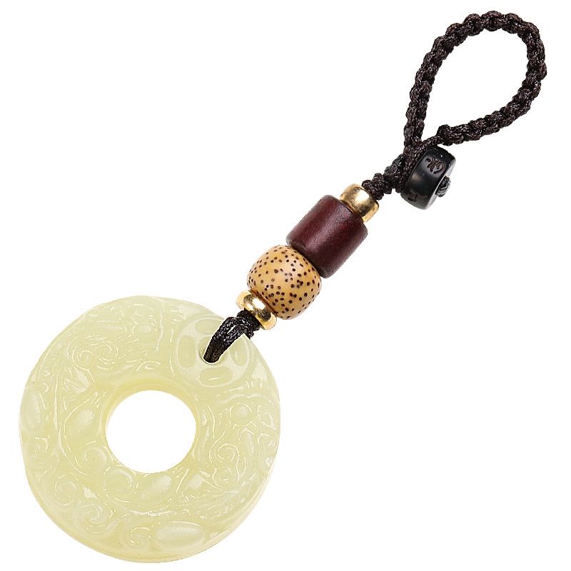 Móc Chìa Khóa Hình Tỳ Hưu Bằng Ngọc Bích Chất Lượng Cao