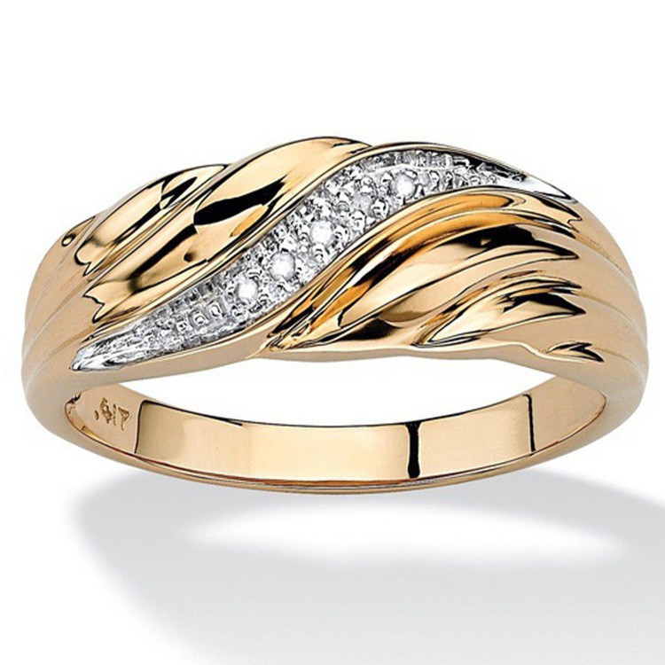 Nhẫn đính hôn kim cương mạ vàng 18k thời trang dành cho nữ Kích thước 5-12