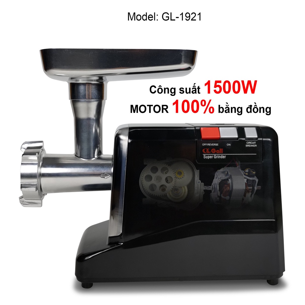 Máy xay thịt công nghiệp Gali GL-1921 1500W nhập khẩu bảo hành chính hãng tiêu chuẩn an toàn thực phẩm QCVN 12-3