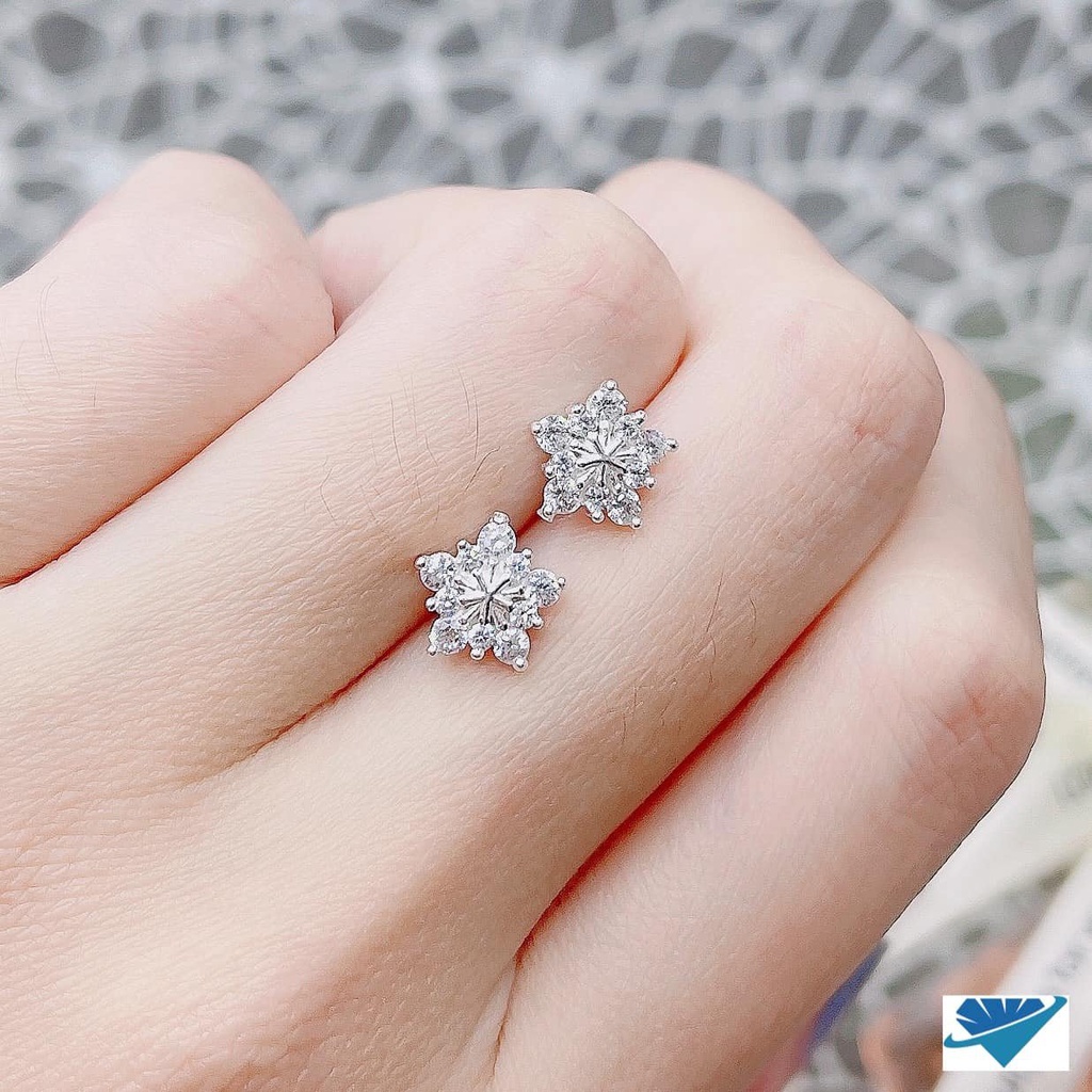 Khuyên tai sao biển nạm đá - chuẩn bạc ý 925 sáng đẹp, ACJ3590