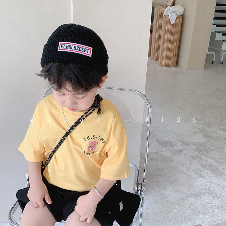 Áo Thun 100% Cotton Tay Ngắn In Họa Tiết Hoạt Hình Dễ Thương Dành Cho Bé Trai Và Bé Gái