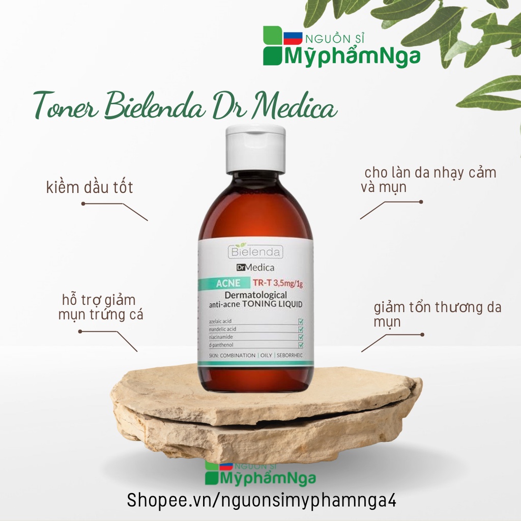 Toner nước hoa hồng Bielenda Dr Medica cho da mụn cấp nước