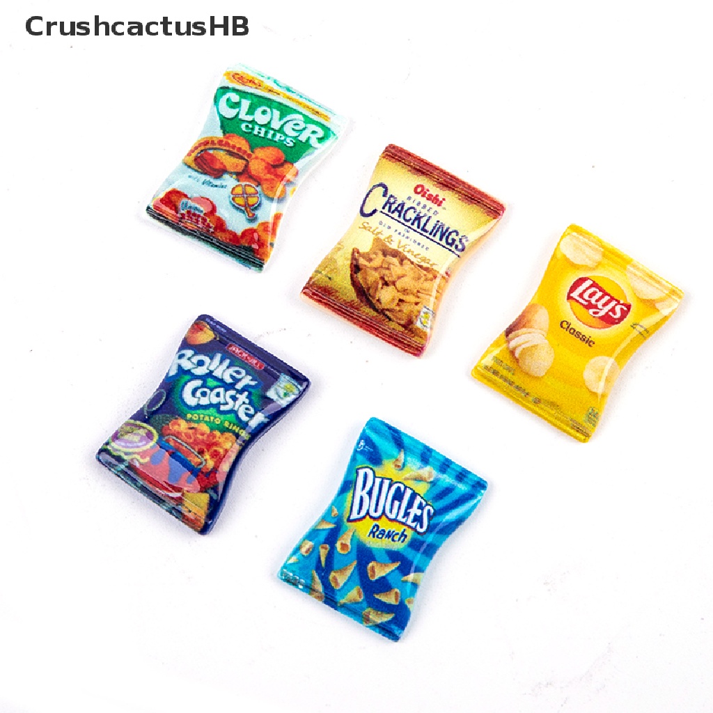 Set 5 cái 1/ 6 đồ chơi hình dáng bánh quy snack thu nhỏ cho nhà búp bê