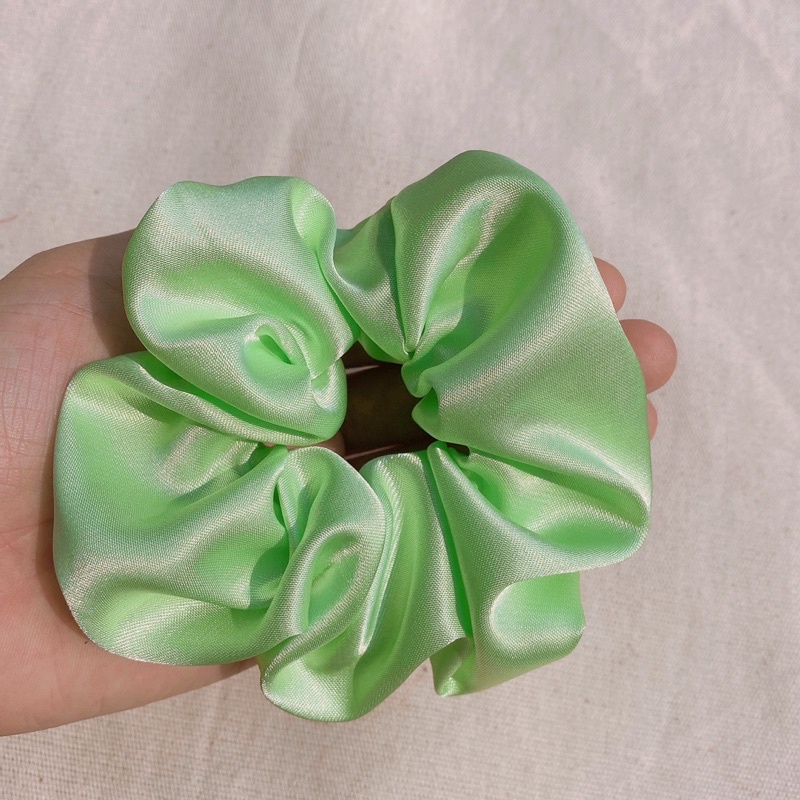 Scrunchies dây cột tóc cỡ lớn vải phi trơn LOLI