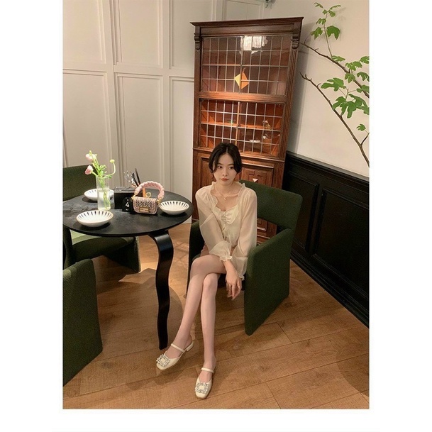 Guốc sục mũi vuông đính đá
