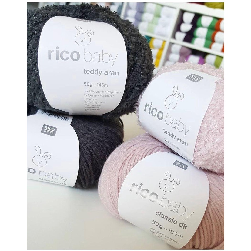 Len bông xù Baby Teddy Aran - Nhập khẩu từ hãng Rico  - 50gram dài 135m