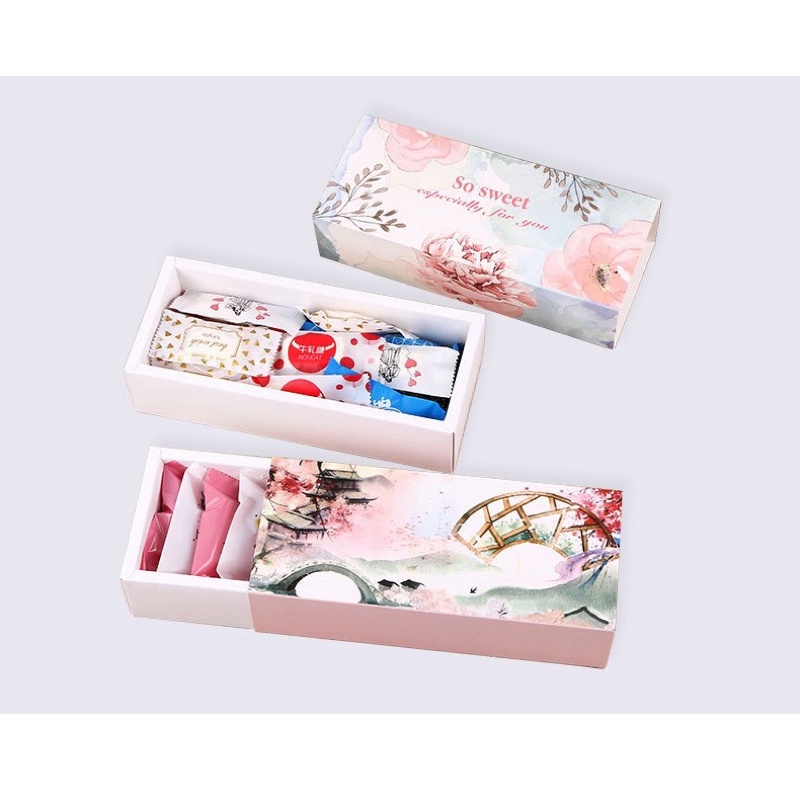 set 10 bộ 2 hộp con 1 túi xách đựng bánh kẹo kt23.2x10x5cm
