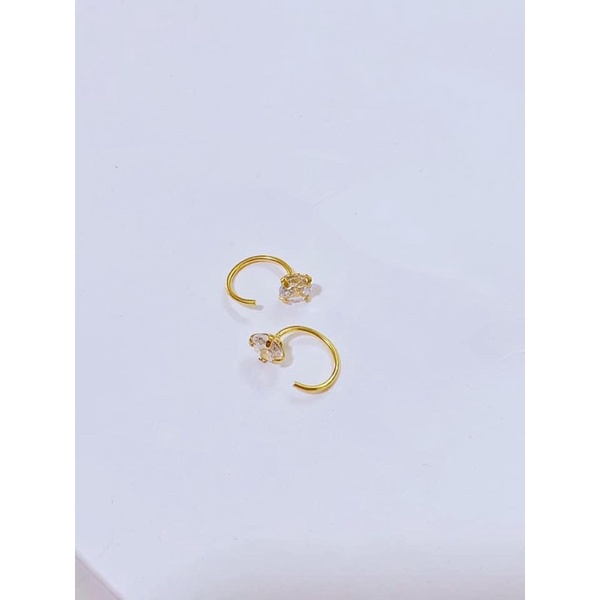 Bông Tai Vàng Nữ Dáng Móc C Kẹp Vành Nhiều Mẫu Mã Mới Không Gây Đau Tai, Phong Cách Hot Hit -Trang sức Vàng Bạc Hoà Thảo