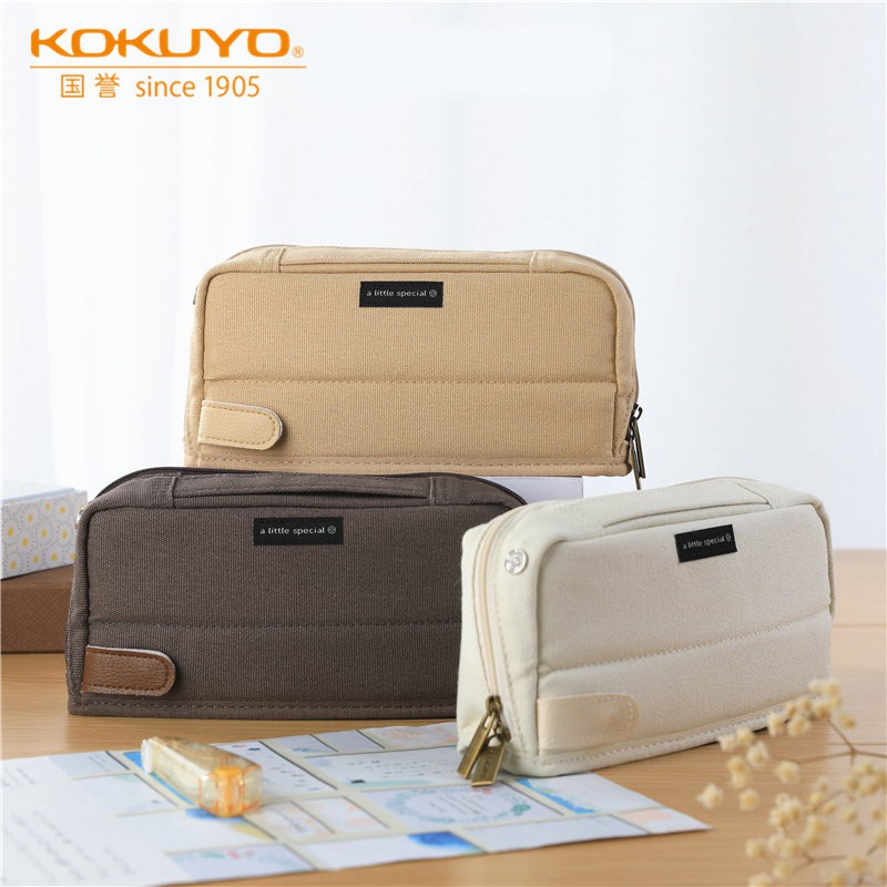 Kokuyo Túi Vải Canvas Đựng Bút / Đồ Trang Điểm Thiết Kế Đơn Giản Tiện Dụng