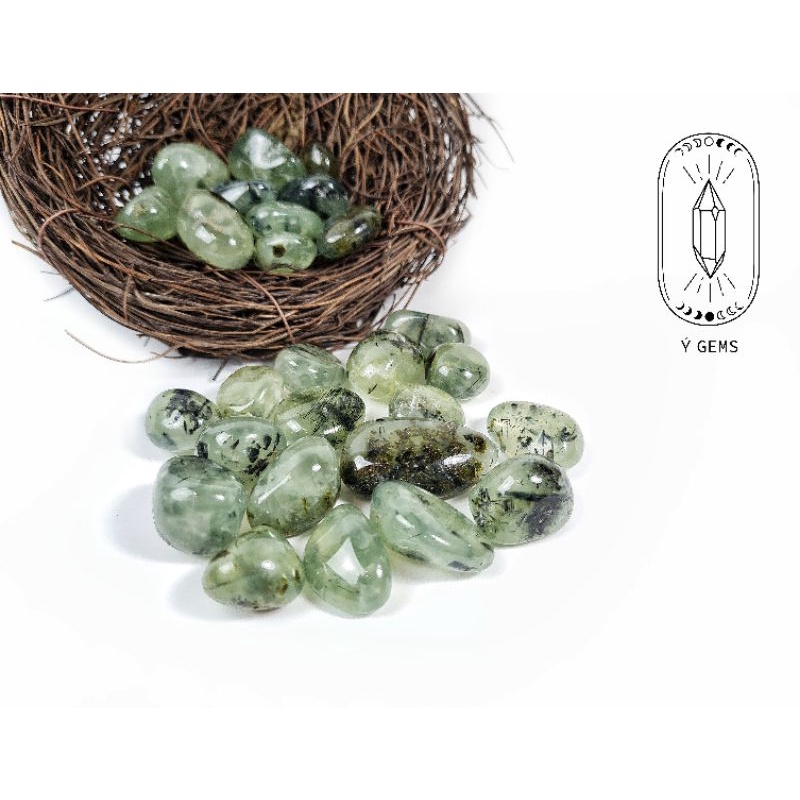 Tumbled Prehnite tự nhiên dùng cho thanh tẩy bài Tarot, làm handmade, reiki healing, sưu tầm trưng bày...