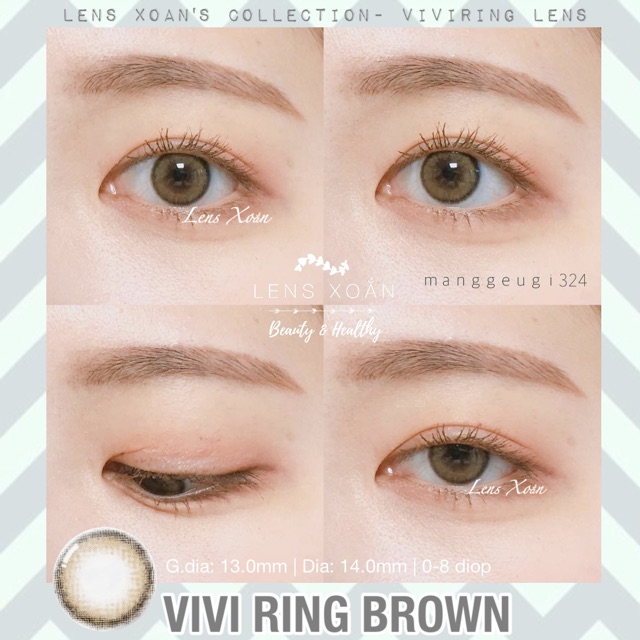 ÁP TRÒNG VIVI RING BROWN- OLENS ( LENS XOẮN): NÂU TRONG VIỀN CHOCO