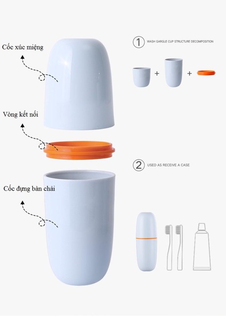 [Xả Kho] Cốc súc miệng đựng bàn chải và kem đánh răng đa năng nhựa PP. ABS không độc hại SB270