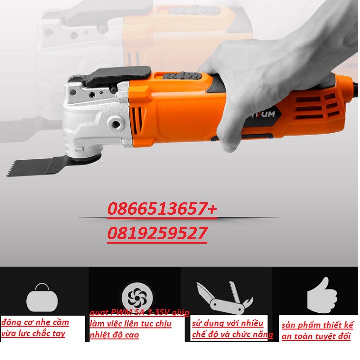 máy cắt rung đầy đủ phụ kiện như hình lomvum 500w cực mạnh