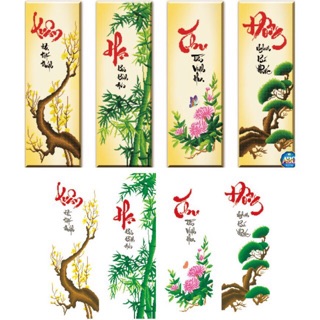 Tranh gắn đá tứ quý df258