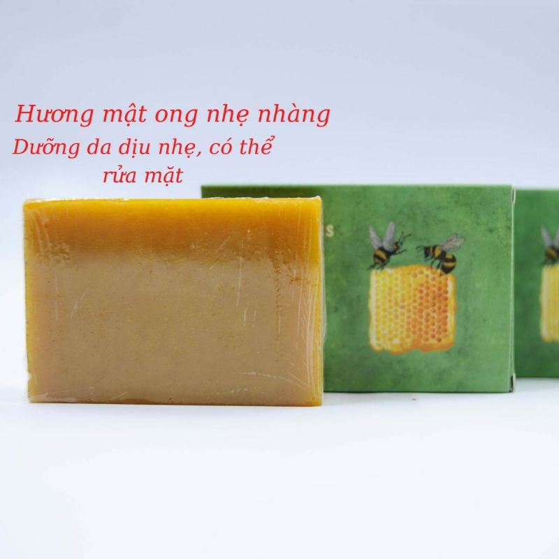 [CHÍNH HÃNG] Soap, Xà Phòng, Xà Bông Mật Ong Nghệ  Sinh Dược - SÁNG DA, GIẢM THÂM