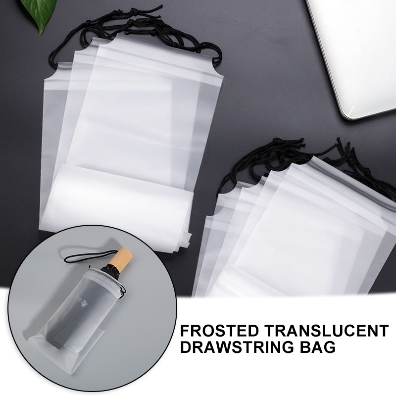 Mờ Túi nhựa trong mờ Túi lưu trữ ô Túi đựng đồ có thể tái sử dụng Di động Dây rút Nắp lưu trữ Nắp lưu trữ tại nhà Tổ chức