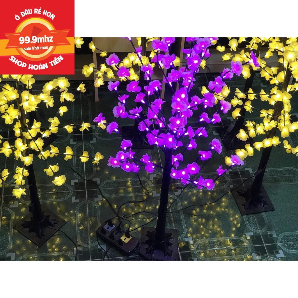 Cây hoa mai - hoa đào cao 1M2 chất hoa vải/ thân nhựa có đèn led trang Trí Tết Cực Đẹp