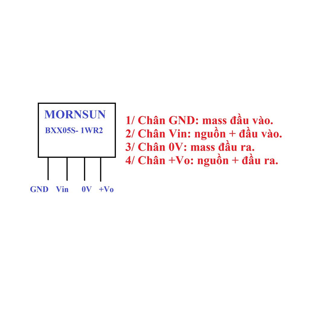 Module Cách Ly Nguồn B1205S - 1W, B0505S - MORNSUN/ K-CUT - CHỐNG NHIỄU CHO MẠCH BLUETOOTH