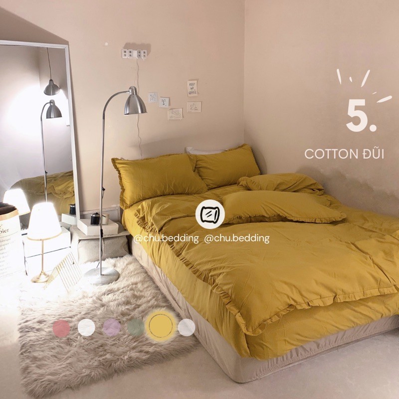 [HÀNG CÓ SĂN] Bộ chăn ga gối full 17 MÀU CHẤT LIỆU COTTON ĐŨI VIỀN BÈO | BigBuy360 - bigbuy360.vn