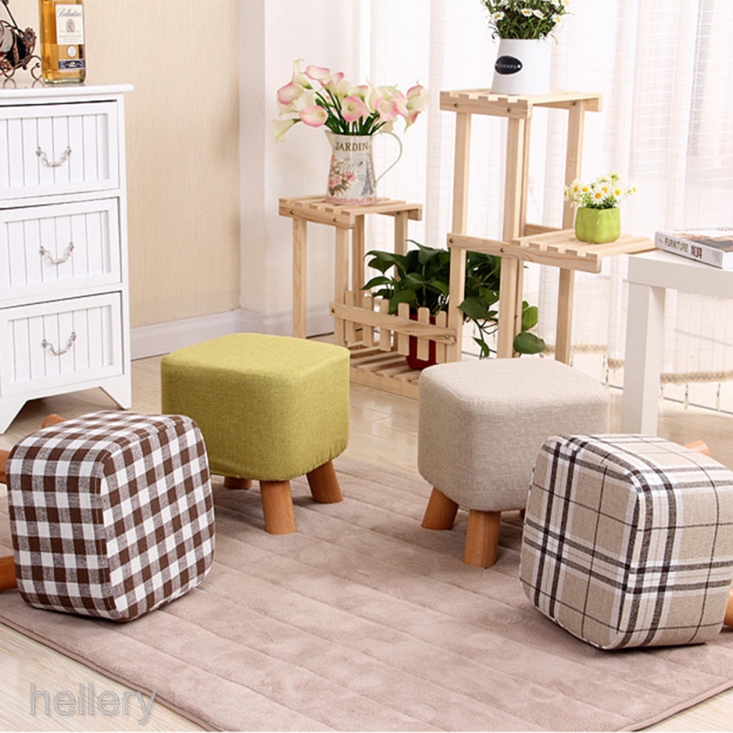 [HELLERY] Footstool ottoman COVER square furniture linen cotton stool cushion decor