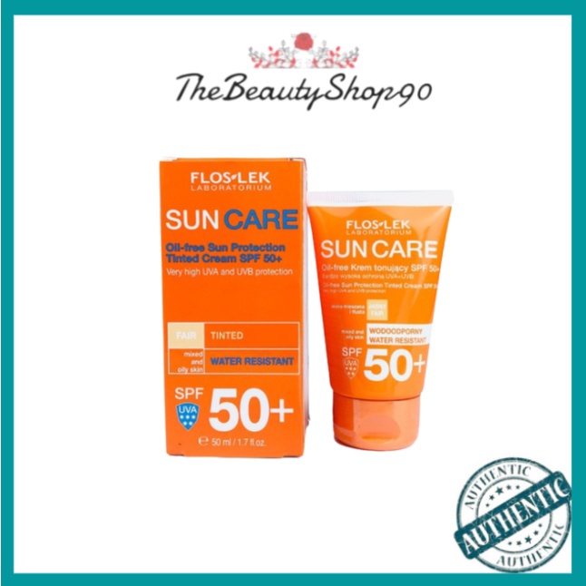 Kem Chống Nắng Floslek Sun Care - Oil Free Sun Protection Tinted Cream SPF50+ 50ml